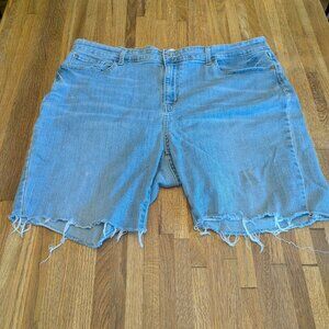 Levi Strauss Midrise Boyfriend Jeans Cut Offs Faded W 22 Frayed Shorts
